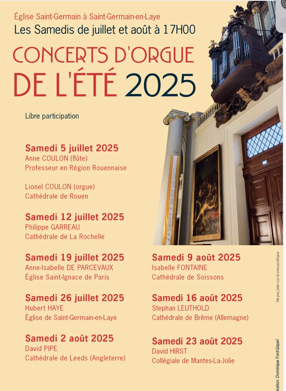 Affiche réalisé pour les concerts d'orgue